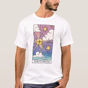 Sagittarius Zodiac Sign Abstract Art Vintage  T-Shirt