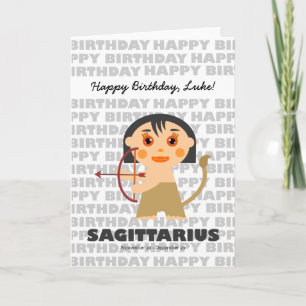 Sagittarius Zodiac Sign Birthday Card