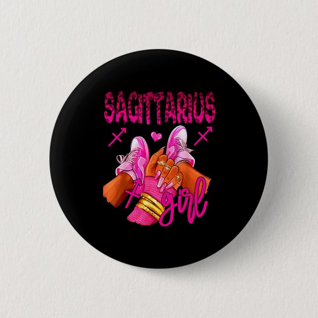 Sagittarius Zodiac Sign Birthday Queens Horoscope  6 Cm Round Badge (Front)
