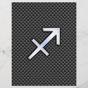Sagittarius Zodiac Sign Black Carbon Fibre Print Flyer