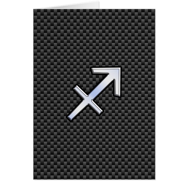 Sagittarius Zodiac Sign Black Carbon Fibre Style (Front)