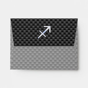 Sagittarius Zodiac Sign Black Carbon Fibre Style Envelopes