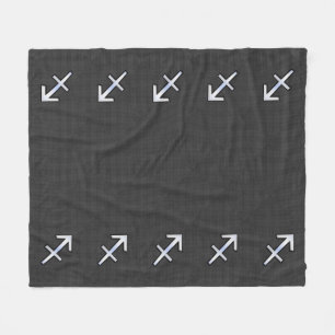 Sagittarius Zodiac Sign Carbon Fibre Style Fleece Blanket