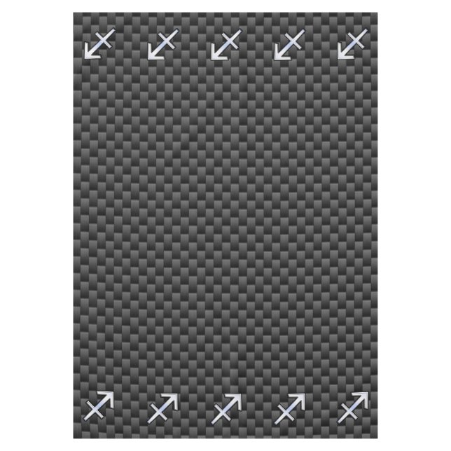 Sagittarius Zodiac Sign Carbon Fibre Style Tablecloth (Front)