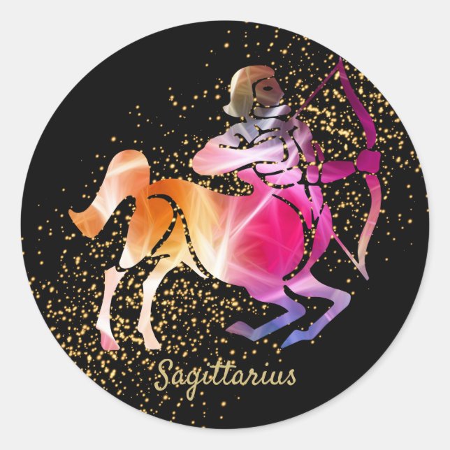 Sagittarius - Zodiac Sign Classic Round Sticker (Front)