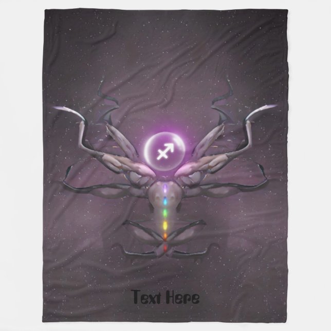 Sagittarius Zodiac Sign Crown Chakra Blanket (Front)