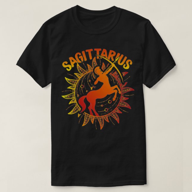 Sagittarius Zodiac Sign Design T-Shirt (Design Front)