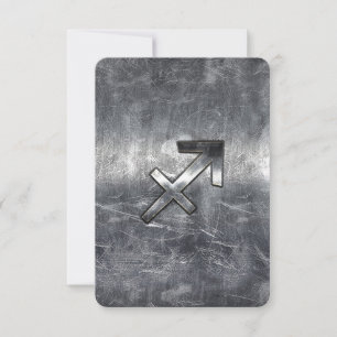 Sagittarius Zodiac Sign Distressed Steel