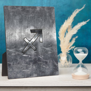 Sagittarius Zodiac Sign Distressed Steel Plaque