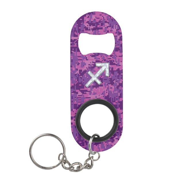 Sagittarius Zodiac Sign Fuchsia Digital Camouflage (Front)