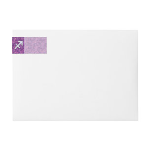 Sagittarius Zodiac Sign Fuchsia Digital Camouflage Wrap Around Label