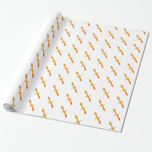 Sagittarius Zodiac  Sign  Golden Symbol Wrapping Paper
