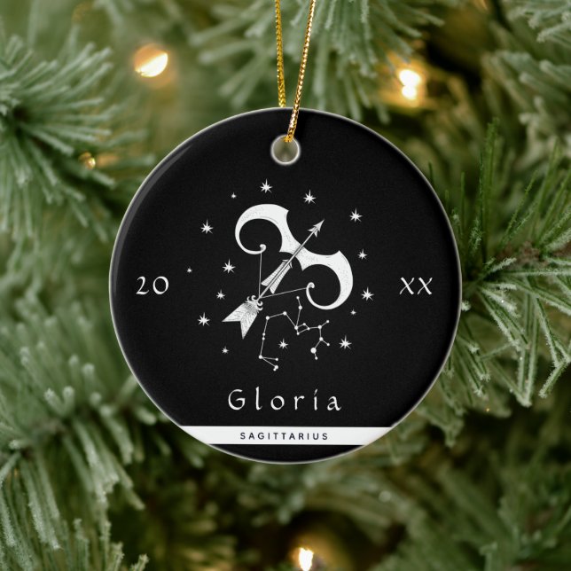 Sagittarius Zodiac Sign Horoscope Symbol Name Year Ceramic Tree Decoration (Tree)