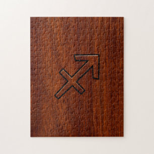 Sagittarius Zodiac Sign in Mahogany Style Jigsaw Puzzle