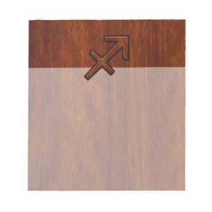 Sagittarius Zodiac Sign in Mahogany Style Notepad