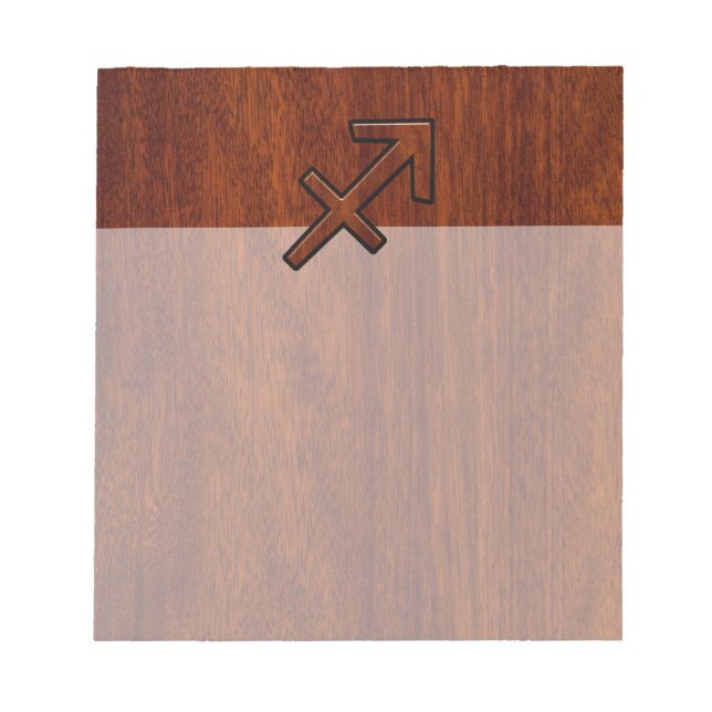 Sagittarius Zodiac Sign in Mahogany Style Notepad (Front)