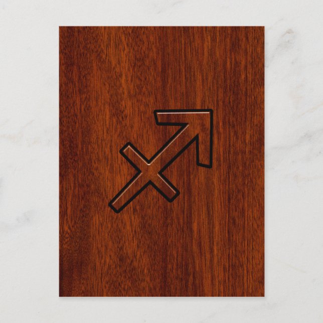 Sagittarius Zodiac Sign in Mahogany Style Postcard (Front)