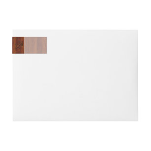 Sagittarius Zodiac Sign in Mahogany Wood Style Wrap Around Label