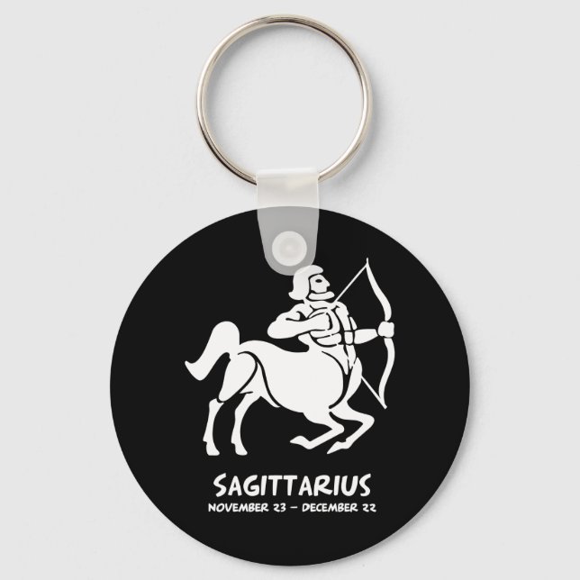 Sagittarius Zodiac Sign Key Ring (Front)