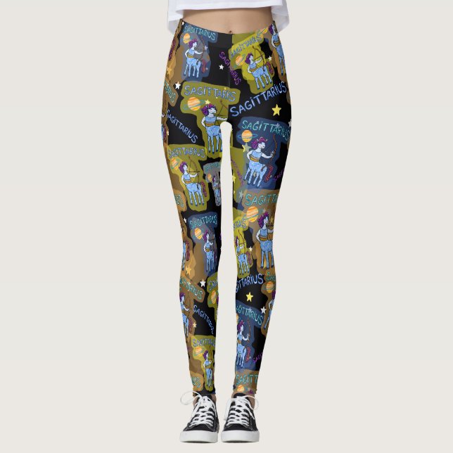 Sagittarius Zodiac sign of the phone Leggings (Front)