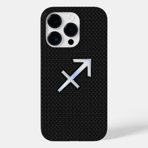 Sagittarius Zodiac Sign on black snake skin Case-Mate iPhone 14 Pro Case