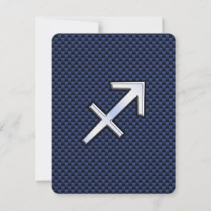 Sagittarius Zodiac Sign on Blue Carbon Fibre Print