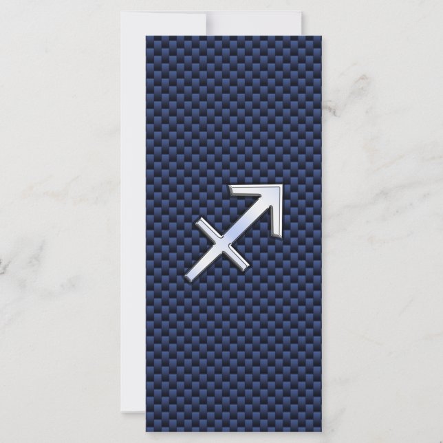 Sagittarius Zodiac Sign on Blue Carbon Fibre Print (Front)