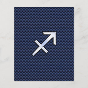 Sagittarius Zodiac Sign on Blue Carbon Fibre Print Flyer
