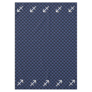 Sagittarius Zodiac Sign on Blue Carbon Fibre Print Tablecloth