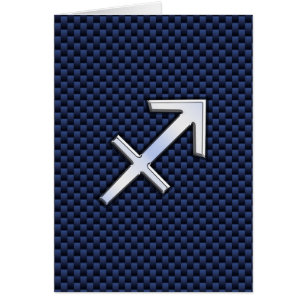 Sagittarius Zodiac Sign on Blue Carbon Fibre Style