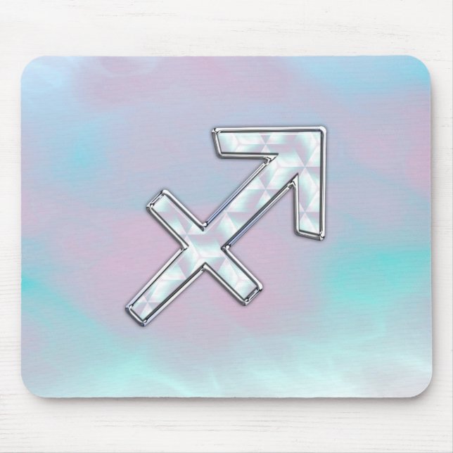 Sagittarius Zodiac Sign on Mother of Pearl Decor Mouse Mat (Front)