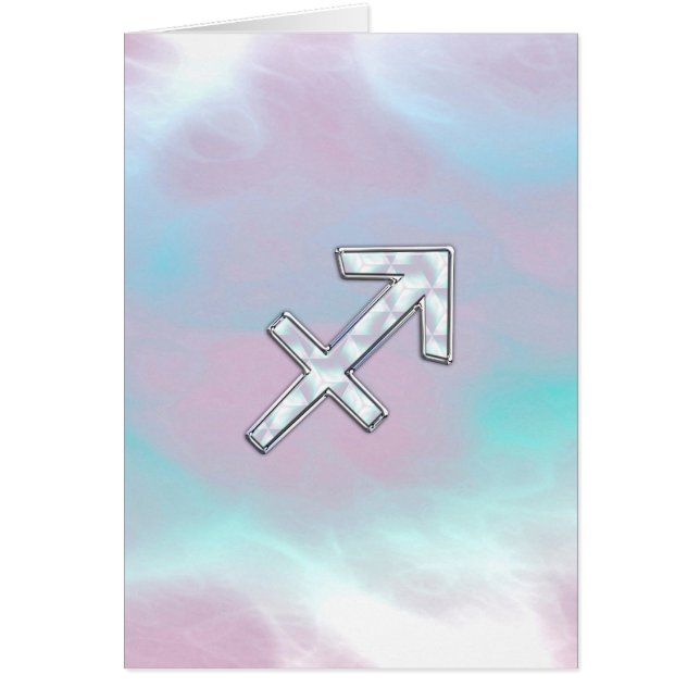 Sagittarius Zodiac Sign on Mother of Pearl Style (Front)