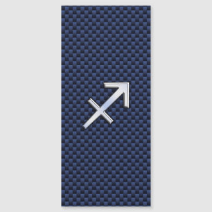 Sagittarius Zodiac Sign on Navy Carbon Fibre Print