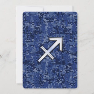 Sagittarius Zodiac Sign on Navy Digital Camo