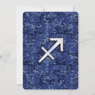 Sagittarius Zodiac Sign on Navy Digital Camo
