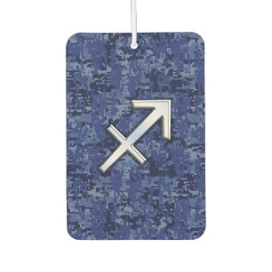 Sagittarius Zodiac Sign on Navy Digital Camouflage Car Air Freshener