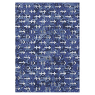 Sagittarius Zodiac Sign on Navy Digital Camouflage Tablecloth