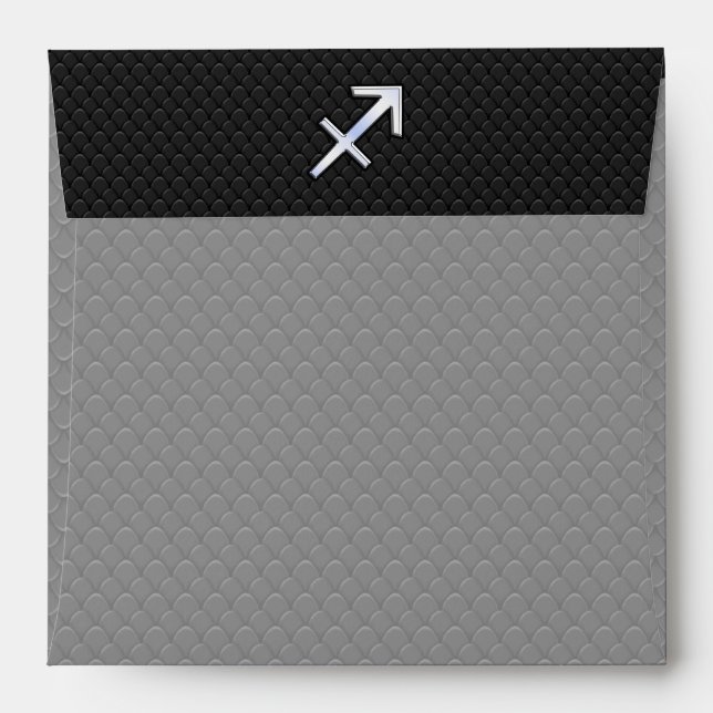 Sagittarius Zodiac Sign on Snake Skin Style Envelope (Back (Top Flap))