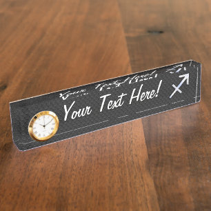 Sagittarius Zodiac Sign on Snake Skin Style Nameplate