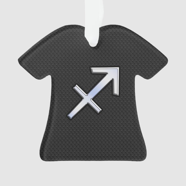 Sagittarius Zodiac Sign on Snake Skin Style Ornament (Front)