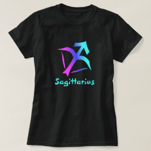 Sagittarius Zodiac Sign Pink Blue Aqua T-Shirt
