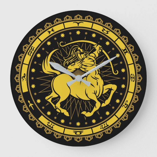 Sagittarius - Zodiac Sign - Symbol - Horoscope Large Clock (Front)
