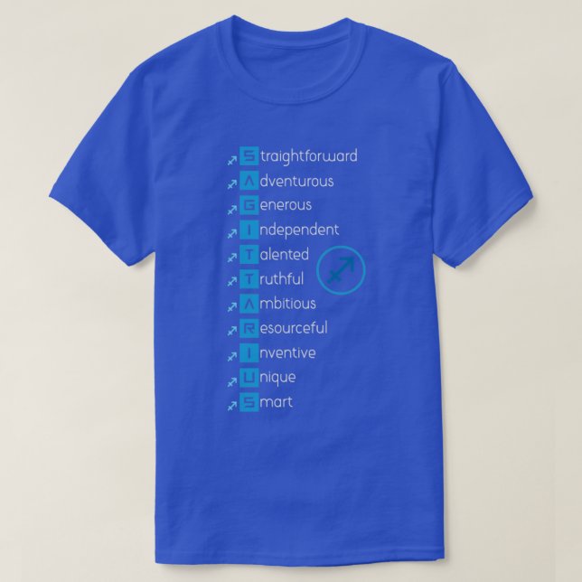 Sagittarius Zodiac Sign T-Shirt (Design Front)