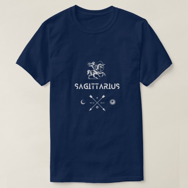 Sagittarius Zodiac Sign T-Shirt (Design Front)