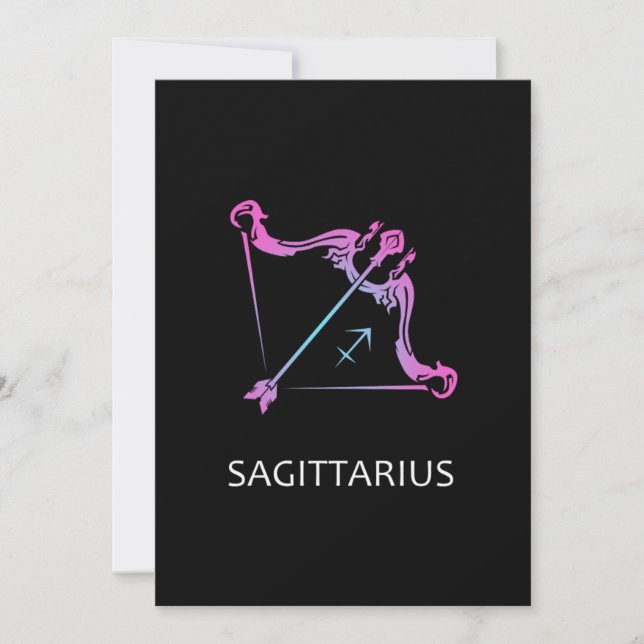 Sagittarius Zodiac Sign The Archer Birthday Gift Invitation (Front)