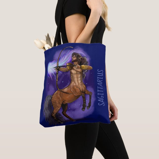 Sagittarius Zodiac Sign Tote Bag (Close Up)