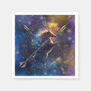 Sagittarius Zodiac Sign Watercolor Design Napkin