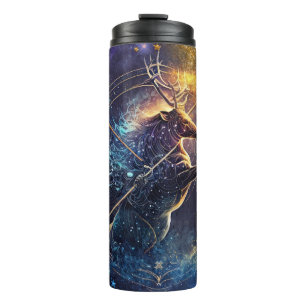Sagittarius Zodiac Sign Watercolor Design Thermal Tumbler