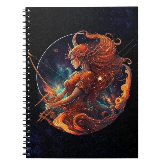 Sagittarius Zodiac Spiral Notebook (Front)