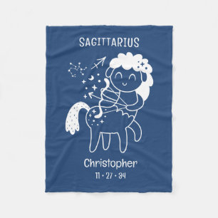 Sagittarius Zodiac Star Name Birthdate Blue Baby Fleece Blanket